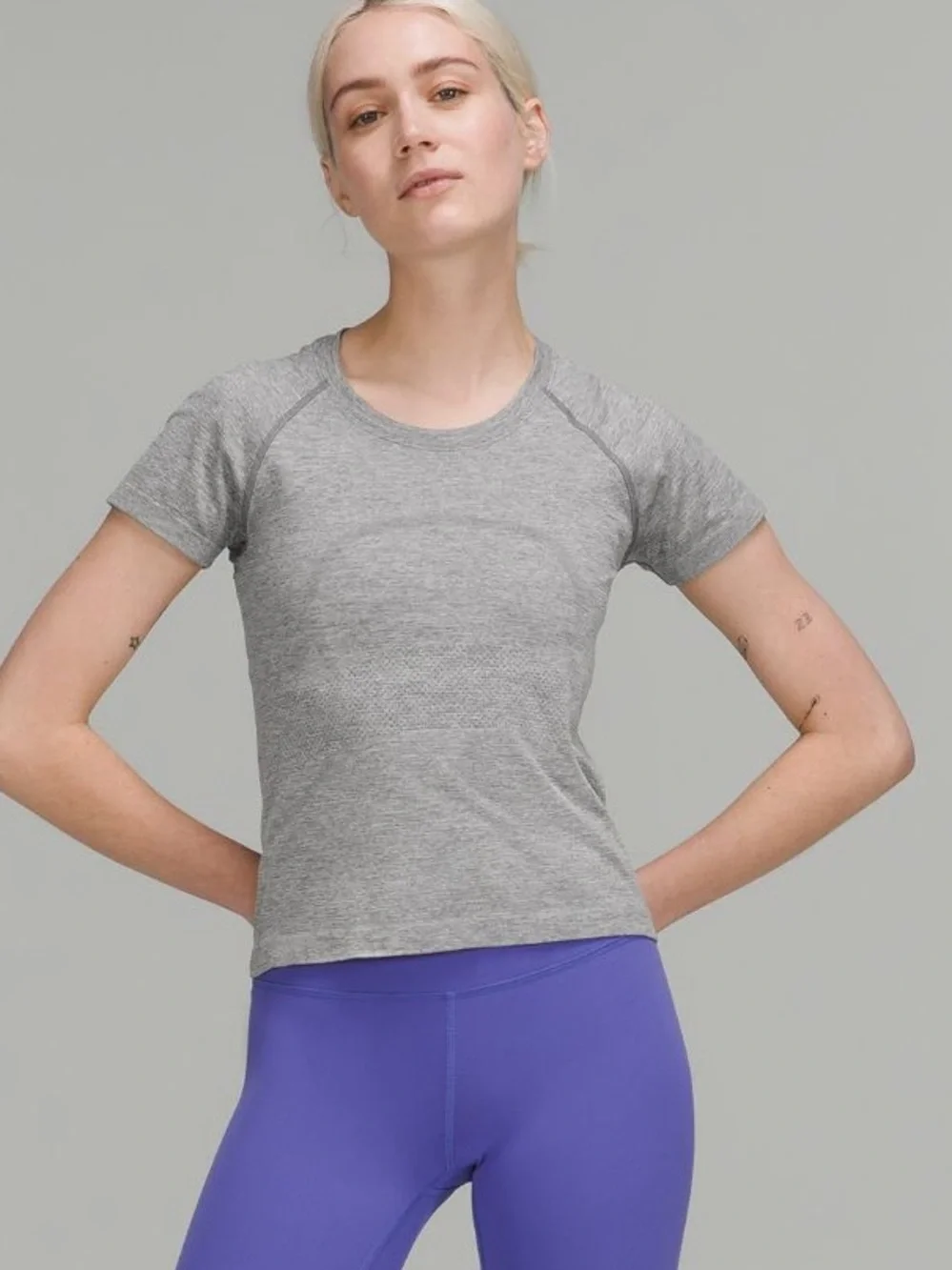 lululemon athletica Swiftly Tech Short-Sleeve Shirt 2.0 Heather Gray size 12